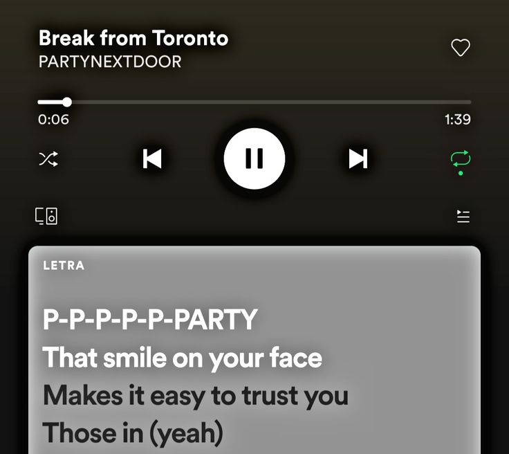 an iphone screen with the text, break from toronto party next door that smiles on your face makes it easy to trust you those in yeah