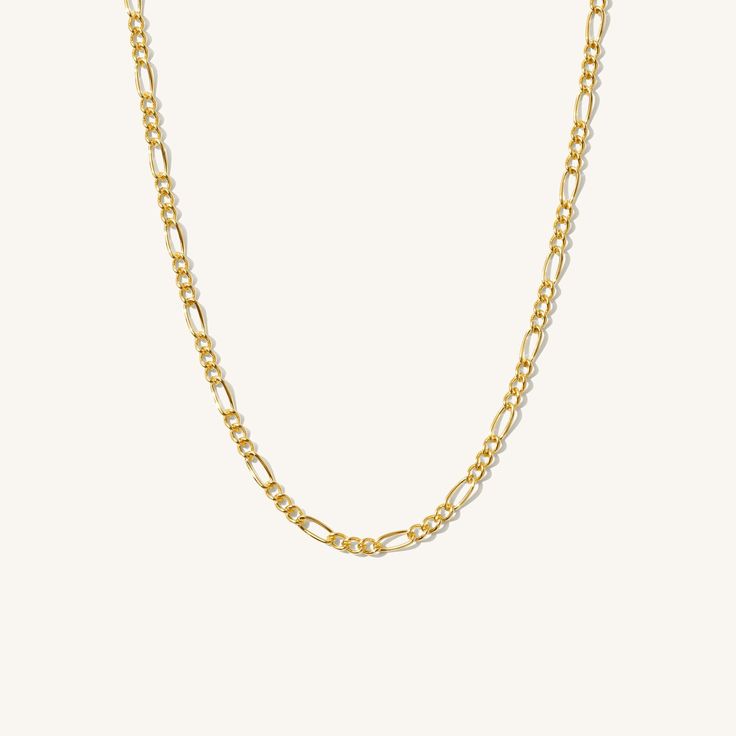 The Figaro Chain Necklace is a must-have for your collection. No matter if you're dressing up for date night or dressing down for a morning coffee with friends, this lightweight yet bold necklace will add a confidently elegant touch you'll love. DETAILS 14k gold filled -or- sterling silver chain, clasp, & findings Necklaces come with 2" extender 2.3mm chain width Safe for sensitive skin & shower safe Matching bracelet: Figaro Chain Bracelet Dainty Necklace Layered, Figaro Necklace, Figaro Chain Necklace, Coffee With Friends, Bold Necklace, Figaro Chains, Matching Bracelets, Favorite Rings, Layered Necklaces