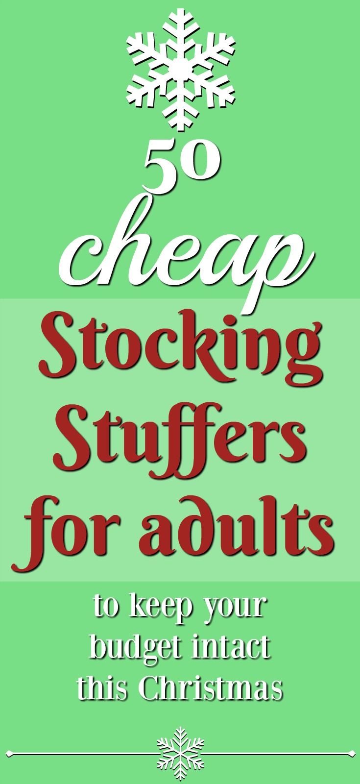 the front cover of 50 cheap stocking stuff for adults to keep your finger intact this christmas