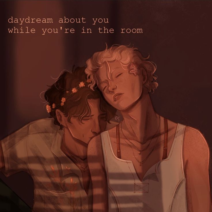 two people sitting next to each other in front of a window with the caption, i dream about you while you're in the room