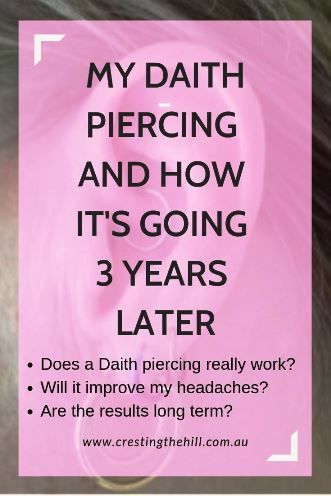 There's no scientific proof that a daith piercing works to relieve migraines and chronic headache. I've had mine for three years and this is how mine has impacted on my headaches. #daith #piercing #headaches #migraines Migraine Ear Piercing, Piercings For Headaches, Migraine Piercing Daith, Daith Piercing For Migraines, Piercings For Migraines, Ear Piercing For Migraines, Piercing For Migraine Relief, Migraine Piercing, Hormonal Headaches