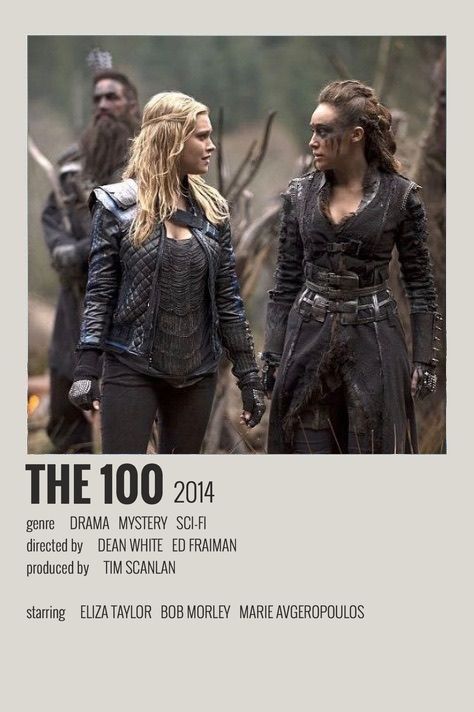 the 100 movie poster with two women dressed in medieval clothing, one holding her hand