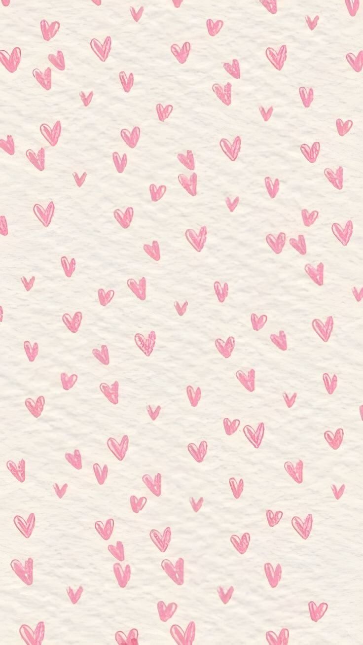 pink hearts on white paper with watercolor effect