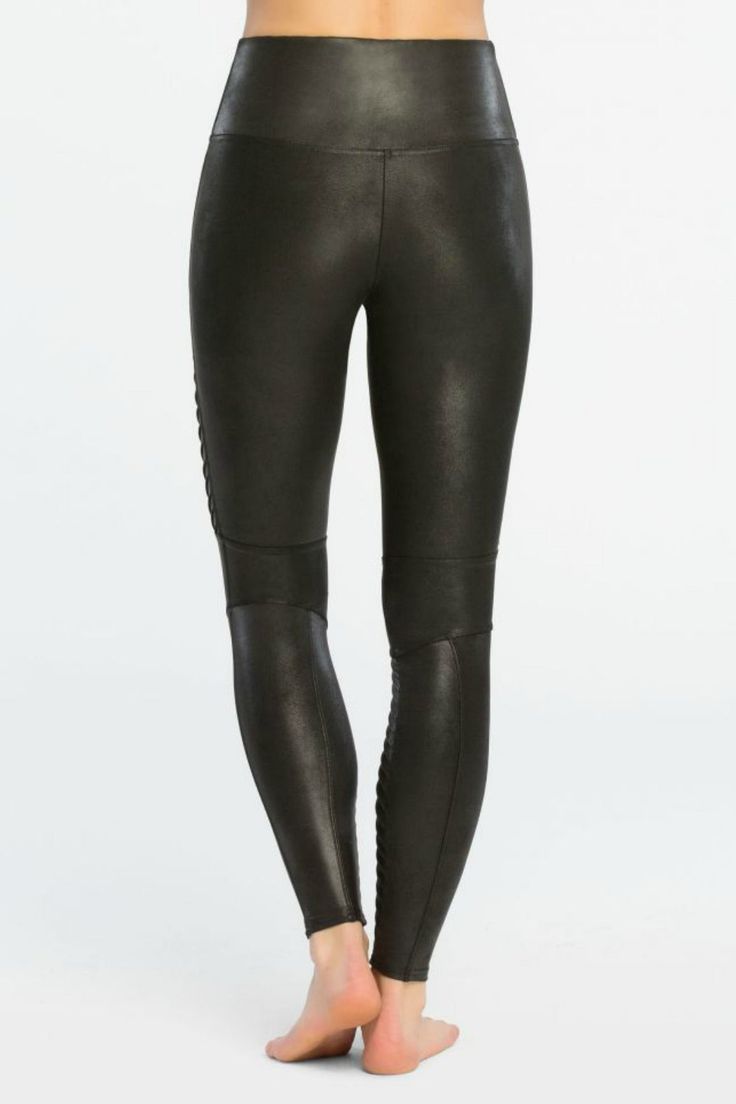 Moto is our motto! With an edgy twist to our fan-favorite Faux Leather Women's Leggings, Moto is your new go-to. Complete with hidden shaping, you can rely on our black Moto leggings to keep you smooth, no matter how "edgy" your outfit! Put your best foot (or leg) forward in our Faux Leather Moto Leggings!The Slim is Built In™— contoured Power Waistband offers tummy shaping and a perky rear view!Designed to hit at natural waist for great coverage and no muffin topCenter-seam free—Support Level 2 Leather Moto Leggings, Faux Leggings, Moto Leggings, Knit Leggings, Ankle Leggings, Stretch Leggings, Leather Moto, Faux Leather Leggings, Cute Sweaters