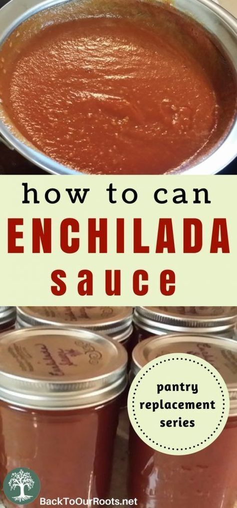 how to can enchilada sauce in jars with text overlay reading how to can enchilada sauce