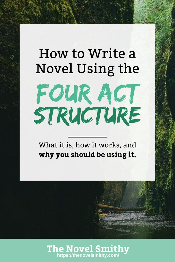 a river surrounded by trees with the title how to write a novel using the four act structure