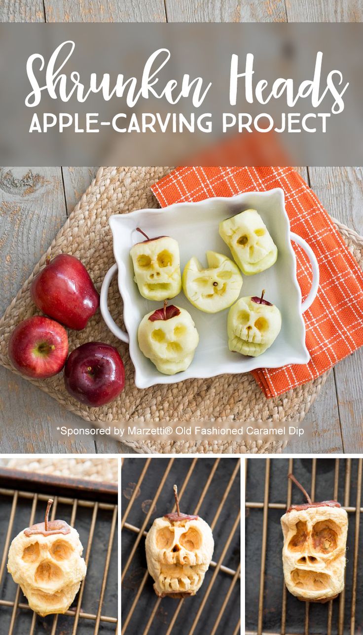 some food is on a rack with apples