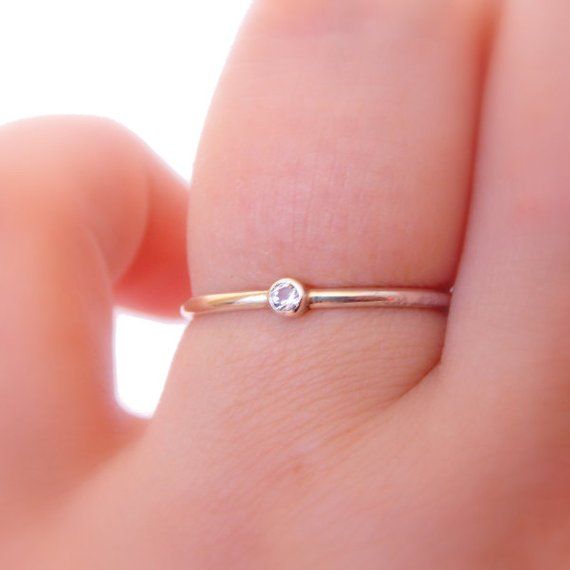 Tiny Gold White Sapphire Ring: 14K Solid Gold ring, white sapphire, dainty ring, simple ring, gold r Dainty Everyday Birthstone Ring With Single Diamond, Everyday Dainty Birthstone Ring With Single Diamond, Dainty Everyday Diamond Birthstone Ring, Minimalist White Topaz Promise Ring, Delicate Rose Gold Stackable Rings With Diamond, Dainty Birthstone Ring With Single Diamond, Delicate Solitaire Rose Gold Stackable Rings, Minimalist Stackable Diamond White Diamond Ring, Delicate Diamond White Stackable Rings With Single Diamond