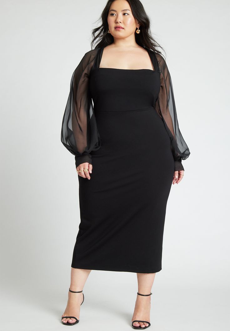 Bolero Column Dress Formal Wedding Guest Attire Plus Size, Formal Plus Size Wedding Guest Dress, Black Formal Dress Short Plus Size, Black Dress For Cocktail Party, Black Tie Wedding Guest Dress Summer Plus Size, Mid Size Black Tie Dress, Black Tie Gala Dress Plus Size, Cocktail Dress Plus Size Wedding, Fall Cocktail Dress Plus Size