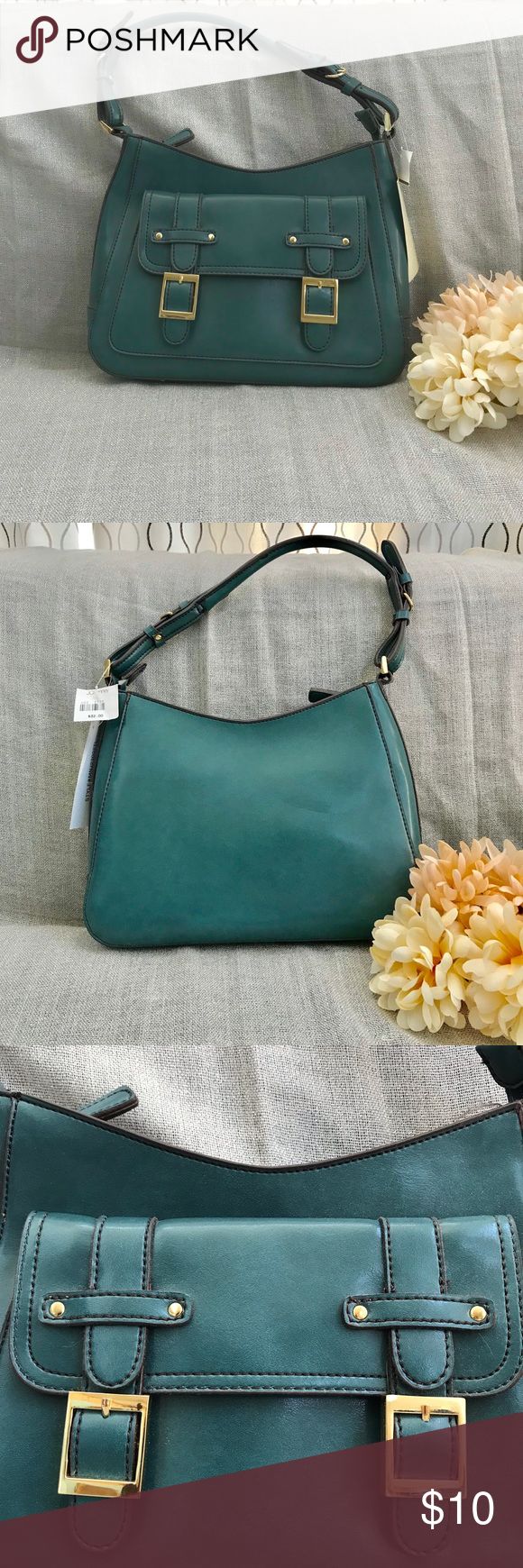 JC Penny Teal Shoulder Bag About 10”W x 9”L  Drop Handle 9” NWT. Zipper closure. Outside pocket with magnetic closure.  Very good condition. jcpenney Bags Shoulder Bags Green Hobo Satchel Bag With Gold-tone Hardware, Green Satchel Hobo Bag With Gold-tone Hardware, Green Hobo Bag With Gold-tone Hardware For Everyday, Everyday Green Hobo Bag With Gold-tone Hardware, Green Hobo Bag With Gold-tone Hardware For Errands, Magnetic Closure, Bags Shoulder, Penny, Shoulder Bags