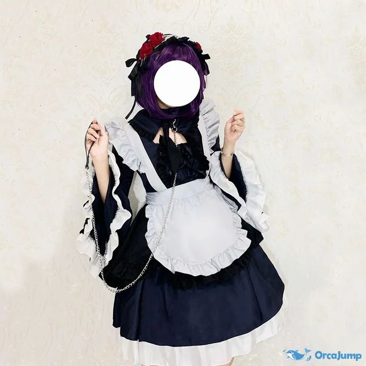 OrcaJump - Maid cosplay clothing - Final Sale Black Kawaii Anime Print Cosplay Costume, Anime Print Cosplay Costume For Events, Anime Print Cosplay Costume For Role Play Events, Anime Print Cosplay Costume For Role Play, White Kawaii Costume For Cosplay, Kawaii Black Anime Print Costume, Harajuku Anime Print Costume For Themed Events, Kawaii Fitted Cosplay Costume For Costume Party, Fitted Kawaii Costume For Cosplay