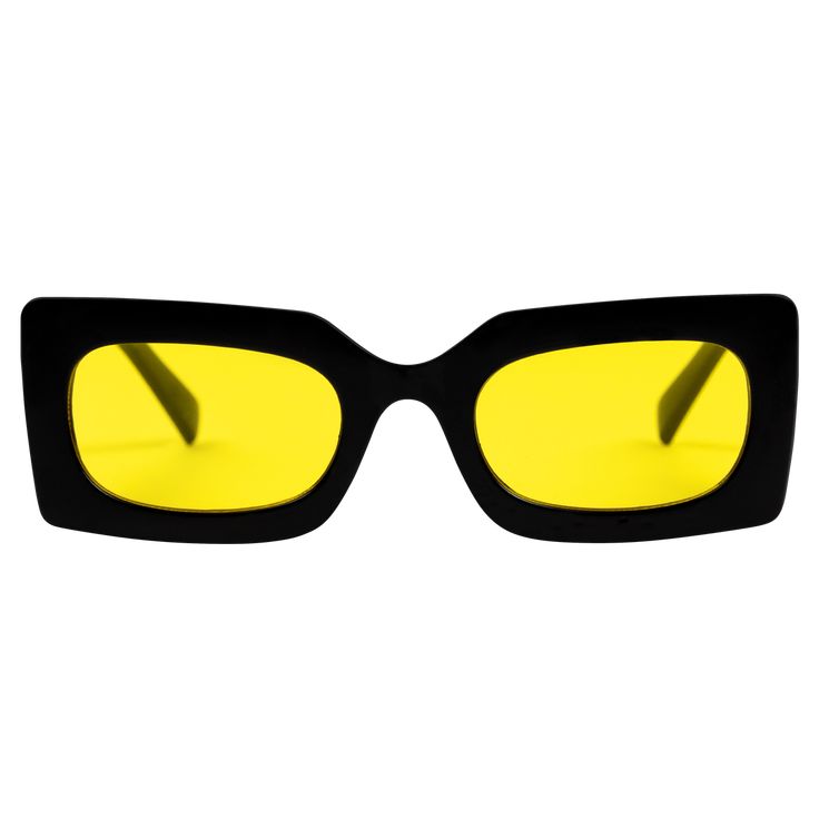 Plastic Molds, Black N Yellow, Black Frame, Matte Black, Sunglasses, Square, Yellow, Frame, Clothes