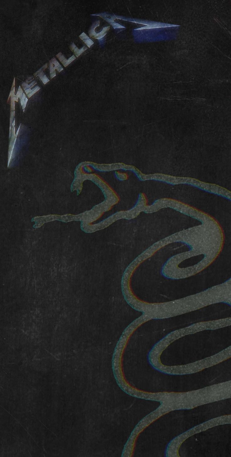 a black background with an image of a snake and the word metallic on it's side