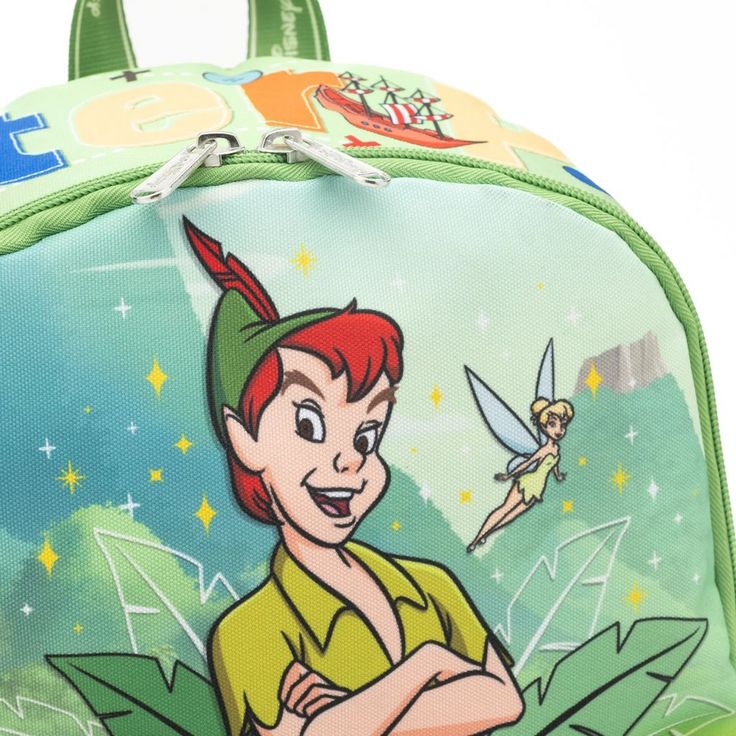 the tinkerbells backpack has an image of tinkerbell on it's back