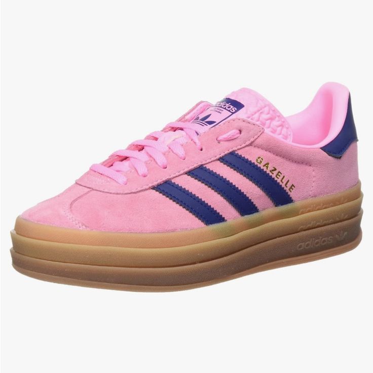 I Paid $200 On Amazon, Comes With Navy And Pink Laces, Size 7.5 In Women’s, Great Condition, Only Worn Once Pink Adidas Sneakers With Vulcanized Sole, Adidas Pink Sneakers With Vulcanized Sole, Pink Sneakers With Contrast Sole For Spring, Spring Pink Sneakers With Contrast Sole, Blue Gum Sole Sneakers, Blue Sneakers With Gum Sole, Adidas Sneakers With Gum Sole, Adidas Gazelle Bold, Gazelle Bold