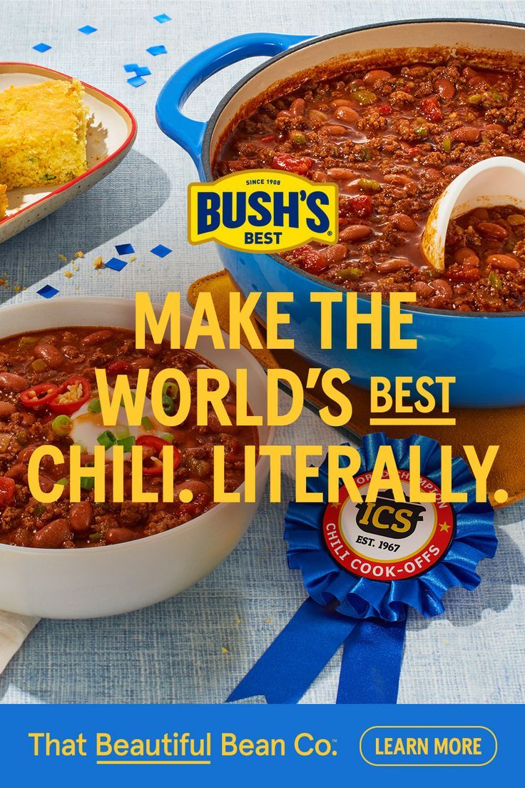 the cover of bush's best make the world's best chili literally