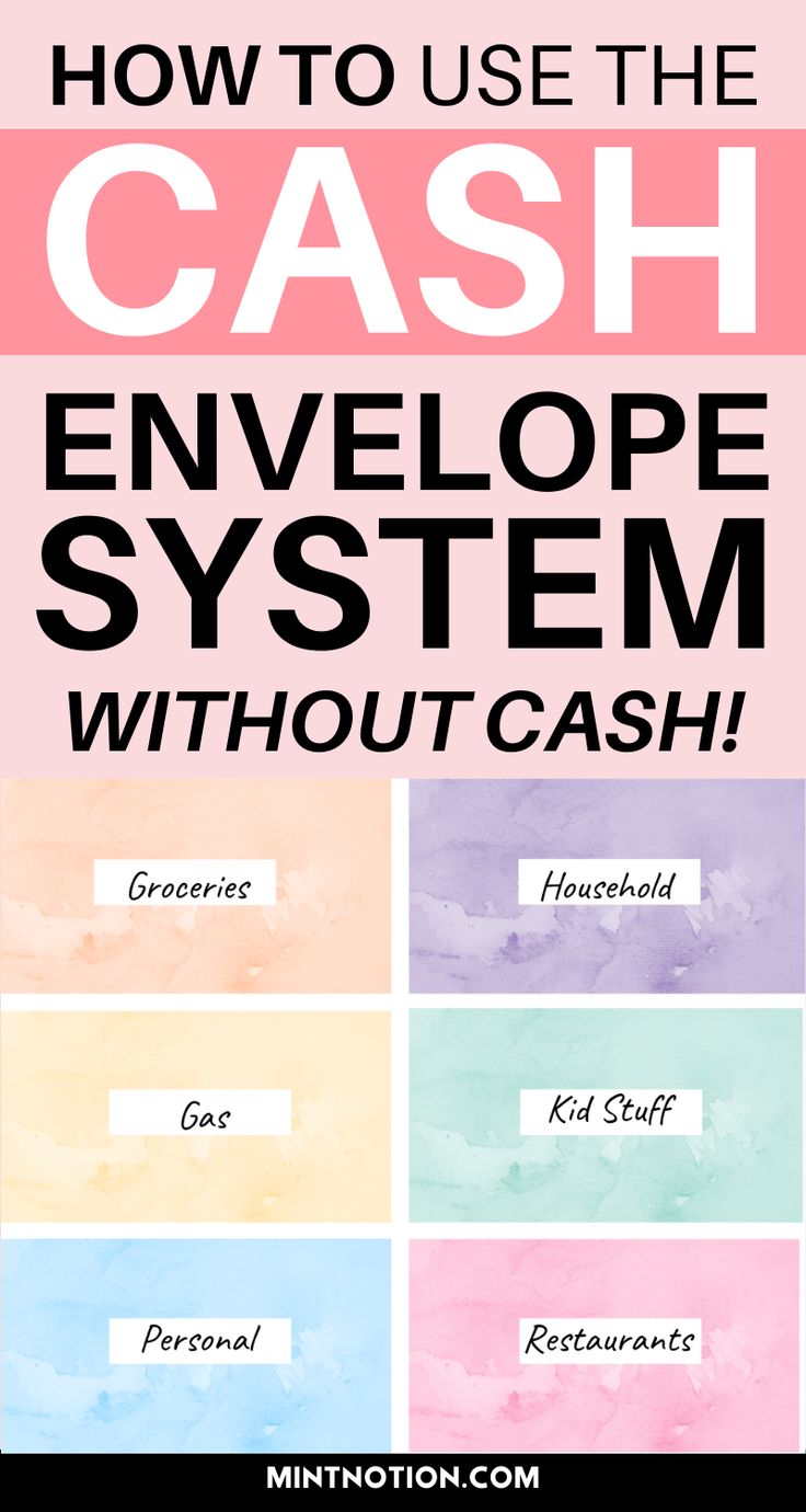 the words how to use the cash envelope system without cash are shown in different colors