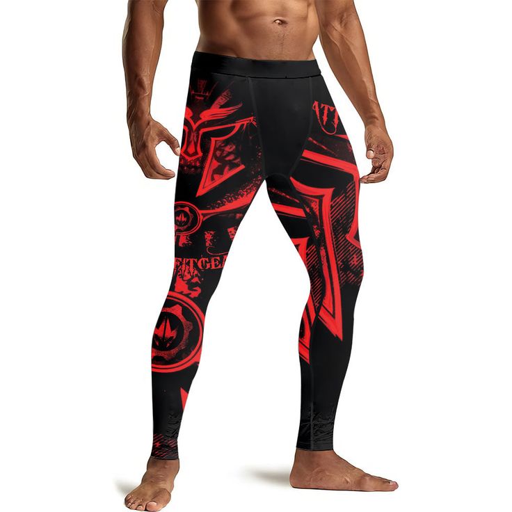 Spartan Red Men's Compression Leggings Introducing the Spartan Red Men's Compression Leggings – the ultimate blend of style, comfort, and performance. Whether you’re gearing up for an intense workout session, engaging in your favorite sport, or just looking for everyday comfort, these leggings are designed to meet all your needs. Premium Materials for Maximum Comfort The Spartan Red Men's Compression Leggings are crafted from a high-quality blend of polyester and spandex. This combination provides a buttery soft feel against the skin, ensuring maximum comfort during wear. The 4-way stretchy elastic material adapts to your movements, giving you the freedom and flexibility you need for any activity. Durable and Practical Design These leggings feature a regular fit with a side stitch closure, Gym Pants, Mens Compression, Compression Tights, Rash Guard Women, Sleeveless Pullover, Workout Session, Compression Pants, Workout Attire, Gym Leggings