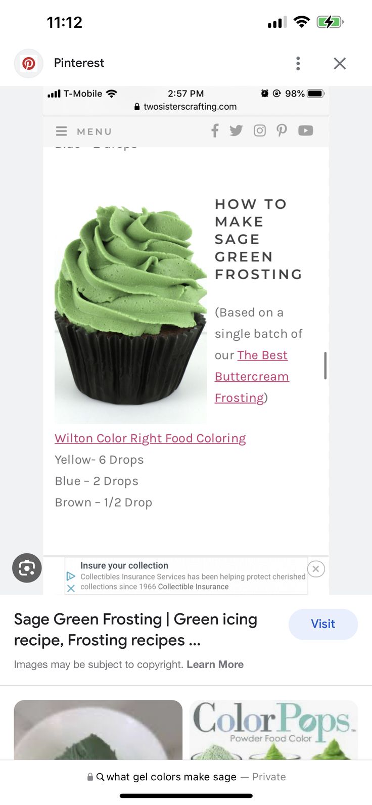 an image of green frosted cupcakes on pinterest for food blog