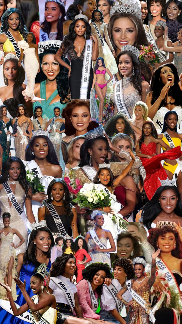 a collage of many different women with crowns and tiaras on their heads,