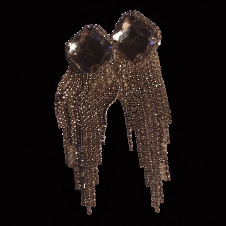 Runway Rhinestone Dangle Clip On Earrings Light Glam Design 3 Inches Long Shiny And Bright Rhinestones Dangle Clip On Metal Dangle Crystal Earrings For Party, Evening Rhinestone Fringe Dangle Chandelier Earrings, Evening Rhinestone Fringe Dangle Jewelry, Evening Jewelry With Rhinestone Fringe Dangles, Evening Rhinestone Fringe Chandelier Earrings, Evening Chandelier Earrings With Rhinestone Fringe, Rhinestone Fringe Dangle Jewelry For Parties, Dangle Rhinestone Fringe Jewelry For Parties, Party Rhinestone Fringe Dangle Jewelry