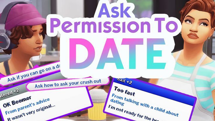 two people standing next to each other in front of a sign that says, ask permision to date