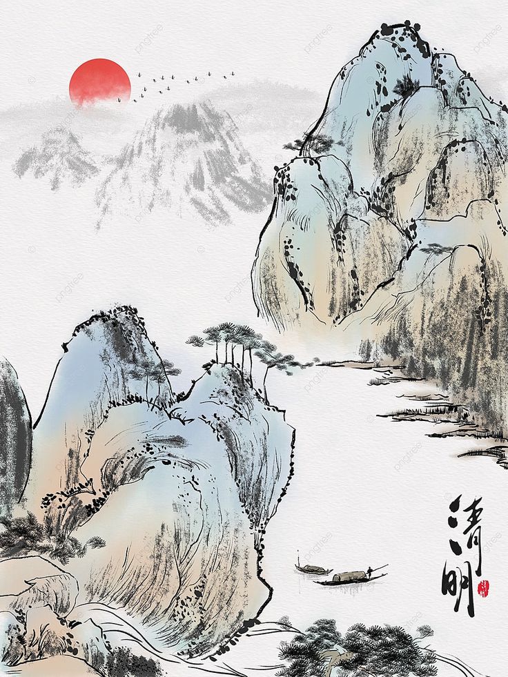 original landscape chinese style traditional chinese painting freehand ink qingming artistic conce Chinese Painting Traditional, Chinese Traditional Art, Yuki Onna, Chinese Illustration, Traditional Chinese Art, Note Writing Paper, Chinese Landscape Painting, Chinese Landscape, Original Landscape