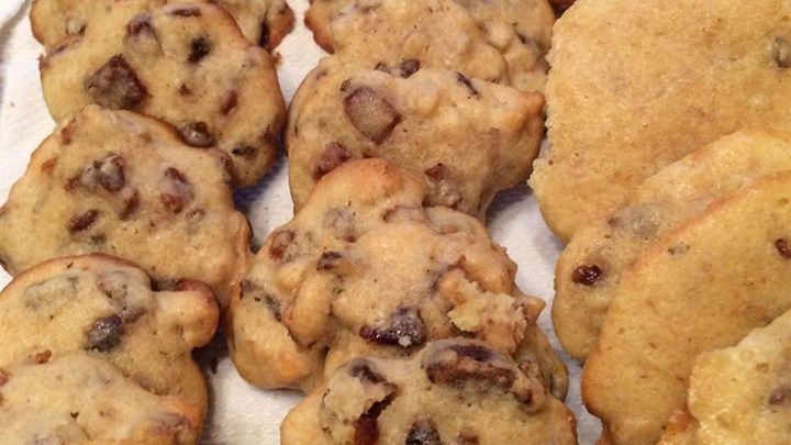 chocolate chip cookies are arranged on a tray