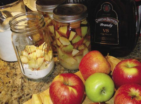 apples and other ingredients on a counter top