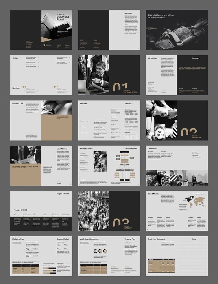 several different layouts are displayed on the same page as shown in this graphic design