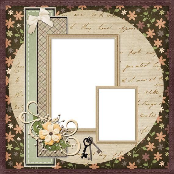 an old fashioned photo frame with flowers on it