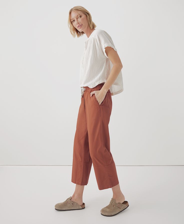 Women's Baked Clay Daily Twill Crop Pant 2XL. Super soft organic women's Daily Twill Crop Pant from Wear PACT. Fair Trade Factory. GOTS Certified Organic Cotton Utility Cotton Ankle-length Pants, Classic Chino Cotton Twill Ankle-length Pants, Everyday Organic Cotton Cropped T-shirt, Pact Clothing Organic Cotton, Chino Cotton Twill Ankle-length Pants With Pockets, Weekend Wear, Personal Marketing, Cropped Pants, Everyday Fashion