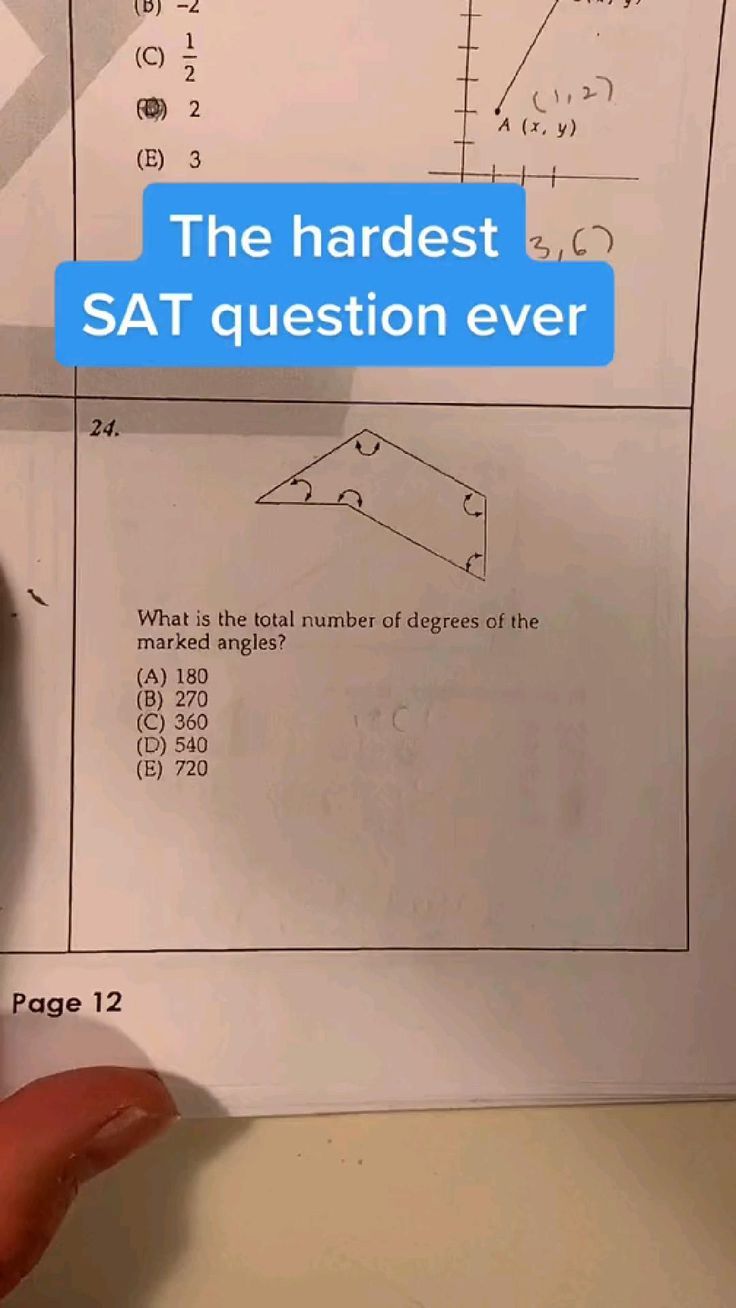 someone is holding up a piece of paper with the text, the hardest sat question ever