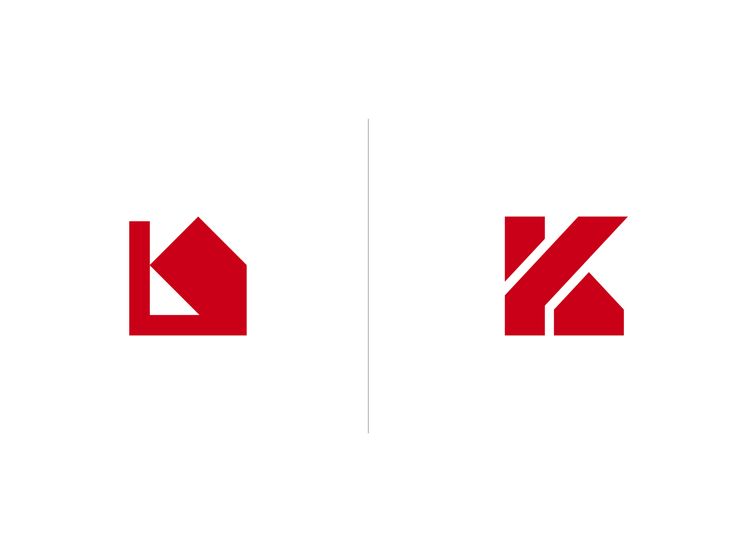 two red letters that are next to each other on a white background and one has the letter k