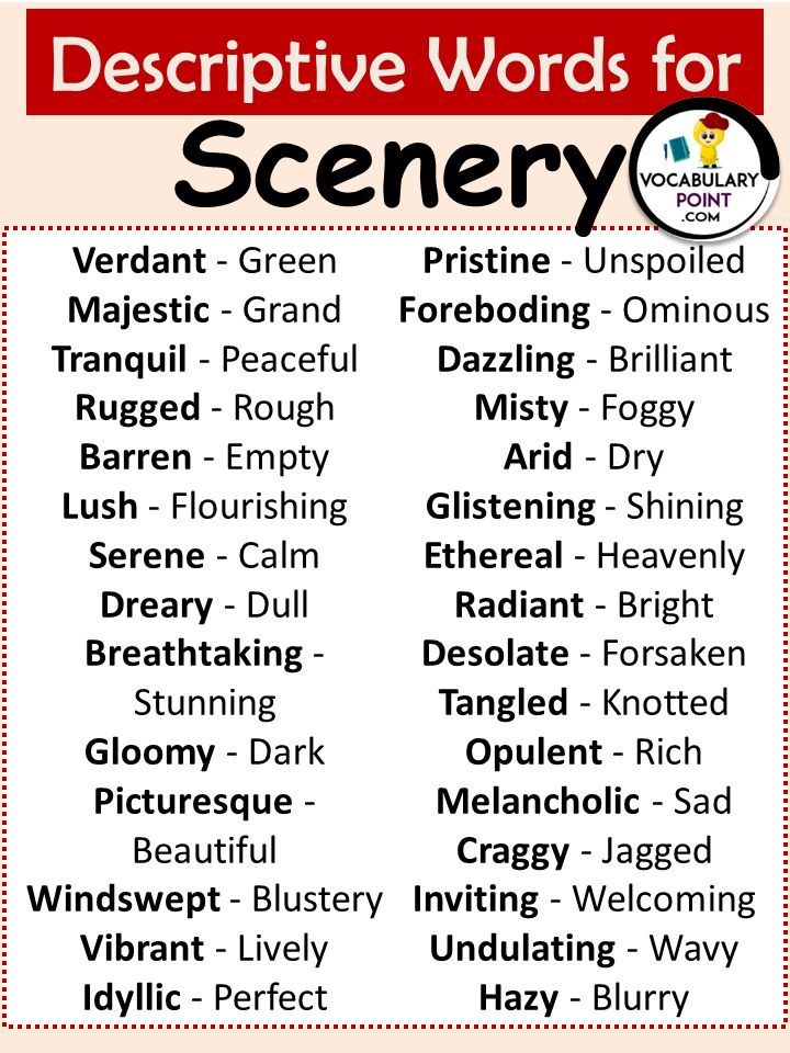 an image of descriptive words for the classroom