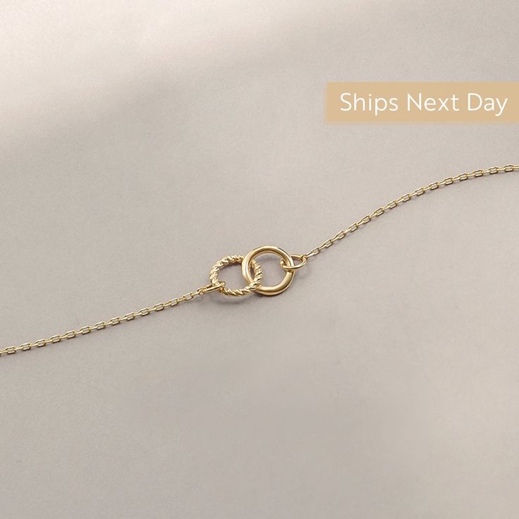 We must say two interlocking circles is a way of symbolizing you and your loved one since it is similar to combine of two people's love. Choose your own day, gift in your own way on a birthday, your special day or a lovely Friday. D E T A I L S * Made to Order. * 100% 14k Solid Gold * Choice of Gold Color: Yellow Gold, Rose Gold, White Gold * Charm Height: 6 mm / 0.23 inch * Charm Width: 10 mm / 0.39 inch * Chain length is adjustable from 6 to 7 inches. * Ready to Ship in 1-3 Business Days * 100 Modern Twist Link Jewelry For Gift, Gold Chain Bracelet For Women, Interlocking Rings, Chain Bracelet For Women, Interlocking Ring, Gold Chain Bracelet, Circle Bracelet, Rose Gold White, Gold Bracelet Chain