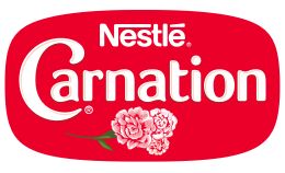 nestle carnation logo with pink flowers on it