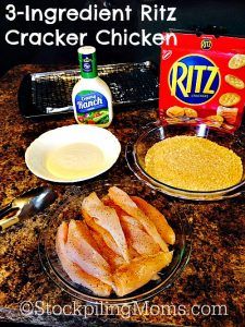 ingredients to make 3 ingredient ritz cracker chicken