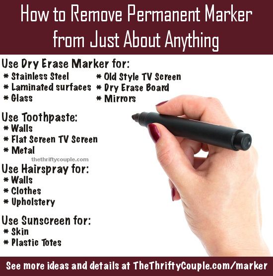 a hand writing on a piece of paper with the words how to remove permanent marker from just about anything