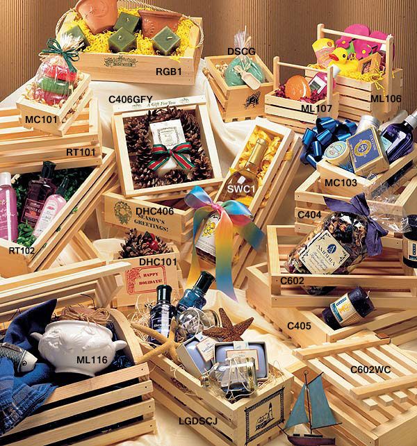 a pile of wooden crates filled with assorted items