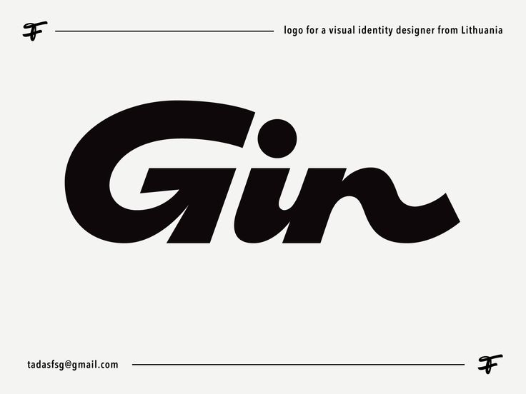 a black and white logo with the word gin on it