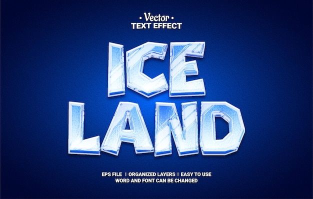 ice land text effect for photoshopped