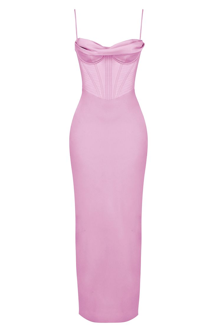 Be the highlight of every glam event in this stunning corset dress cut from silky satin in a curvaceous silhouette for an elegantly seductive look. Exclusive retailer 59 1/2" length Cowl neck Spaghetti straps Polyester/elastane Dry clean Imported Light Pink Corset Dress, Evening Strapless Dress With Fitted Bodice, Gala Corset Dress With Sweetheart Neckline And Boning, Fitted Bodice Corset Dress With Boning For Gala, Sweetheart Neckline Corset Dress With Boning For Gala, Satin Evening Dress With Boning For Gala, Gala Evening Dress In Satin With Boning, Boned Corset Dress For Gala Or Prom, Gala Slip Dress With Sweetheart Neckline And Fitted Bodice