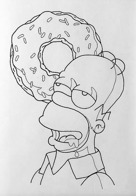 the simpsons eating a giant donut with sprinkles on his face and mouth