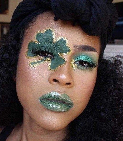 Leprechaun Makeup Halloween, Leprechaun Diy Costume, Leprechaun Face Paint, Leprechaun Costume Women, Leprechaun Makeup, St Patricks Day Makeup, Saint Patricks Day Makeup, Holiday Eyeshadow, Leprechaun Costume