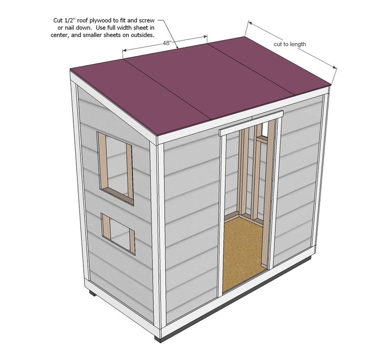 the side view of a small shed with measurements for the roof and windows on it