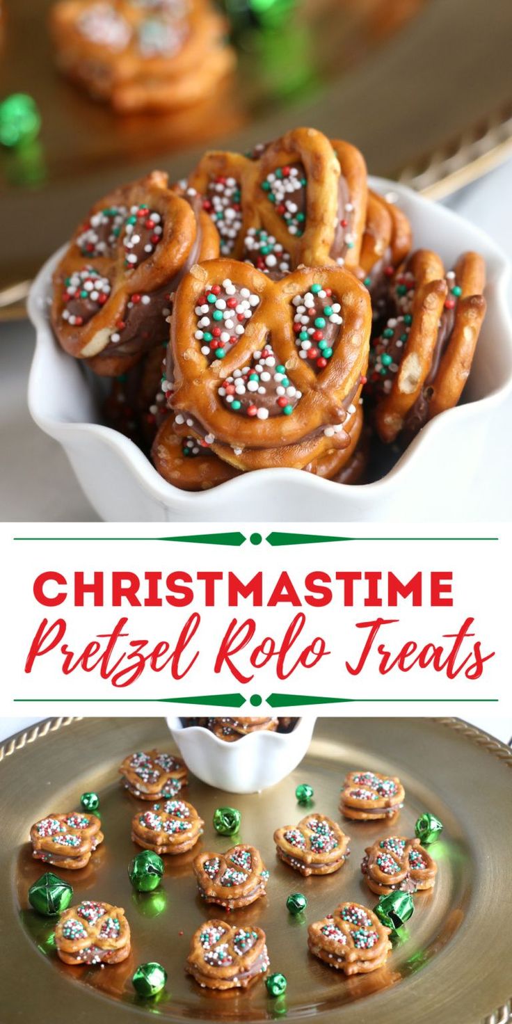 christmas pretzel rolls treats on a plate