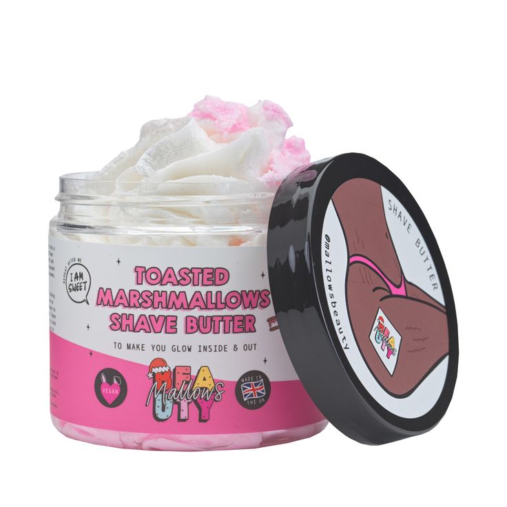 A toasted marshmallow-scented shaving butter. Prepare for your smoothest, sweetest shave yet with the Mallows Beauty Toasted Marshmallow Shave Butter. Enriched with hydrating grapeseed and vanilla oil, this shaving butter works to reduce ingrown hairs, strawberry legs, and itchy razor rash, leaving skin silky-smooth and glowing. Haul now to upgrade your hair removal game. - Vegan - Cruelty-free Mallows Beauty, Shaving Butter, Shave Butter, Strawberry Legs, Vanilla Oil, Skincare And Haircare, Hygiene Care, Ingrown Hairs, Hygiene Products