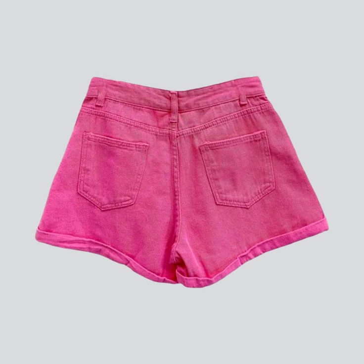 Sarong yourself in the elegance of our Pink Rhinestone Flower Denim Shorts from the 2023 Summer Collection! These millennium-style mid-waist straight jeans are the perfect combination of traditional charm and vogue fashion. Crafted from premium denim. these shorts feature a zipper and button closure. adding a touch of contemporary sleekness to the overall aesthetic. The intricate pattern embellishments create a narrative of luxury and grandeur. making these shorts an essential piece for any tren Pink Short Summer Jeans, Pink Cotton Short Length Jeans, Pink Short Length Jeans For Spring, Pink Short Jeans For Spring, Spring Pink Short Jeans, Pink Short Length Denim Jeans, Pink Short-length Denim Jeans, Embellished Denim, Oversized Denim Jacket