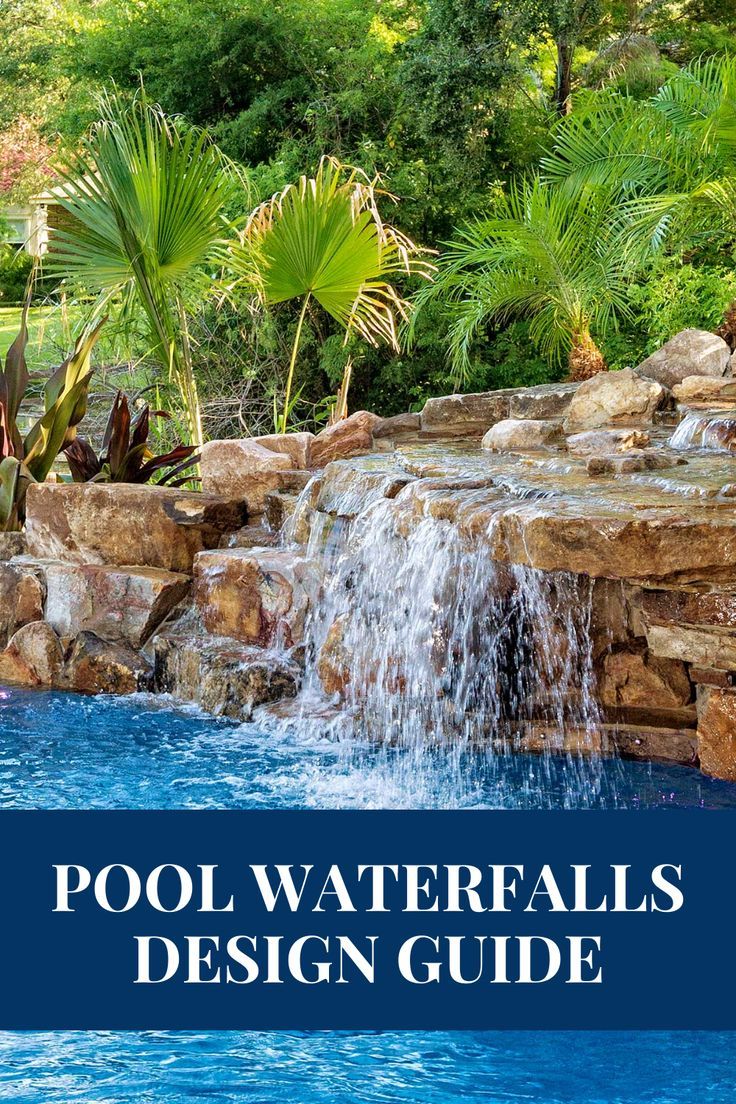 pool waterfalls design guide with text overlay